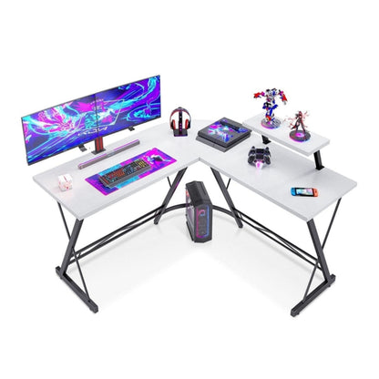 L Shaped Gaming Desk-white