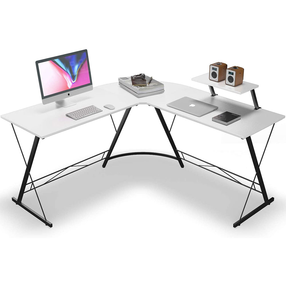 L Shaped Gaming Desk-white