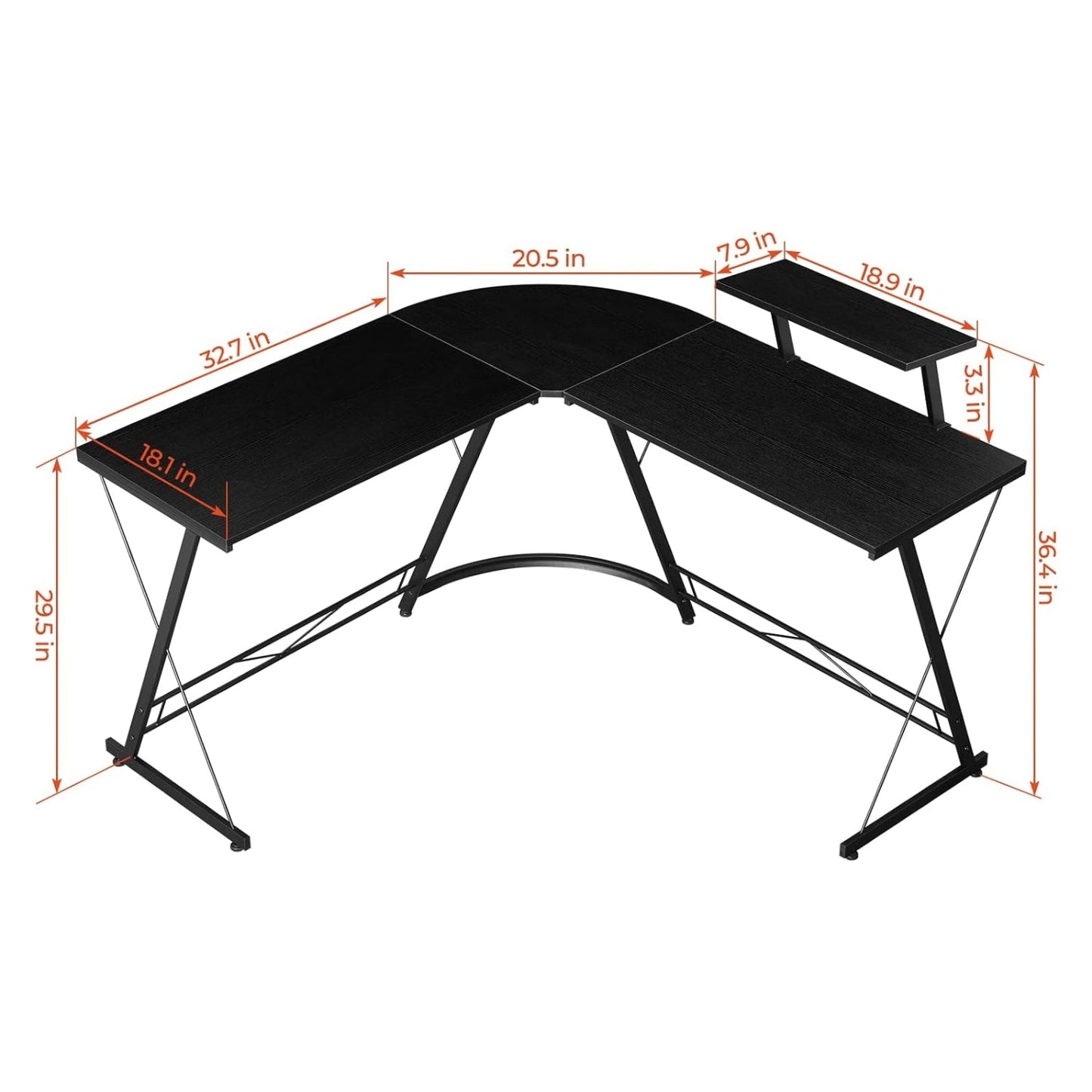 L Shaped Gaming Desk-white