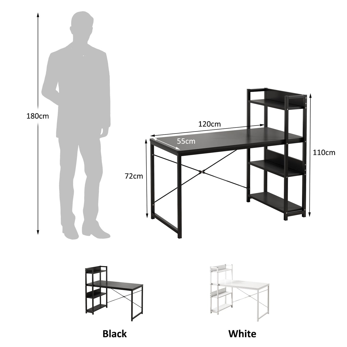 Modern Home Desk-white