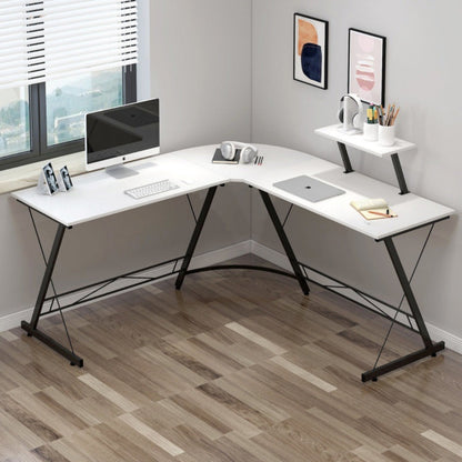 L Shaped Gaming Desk-white